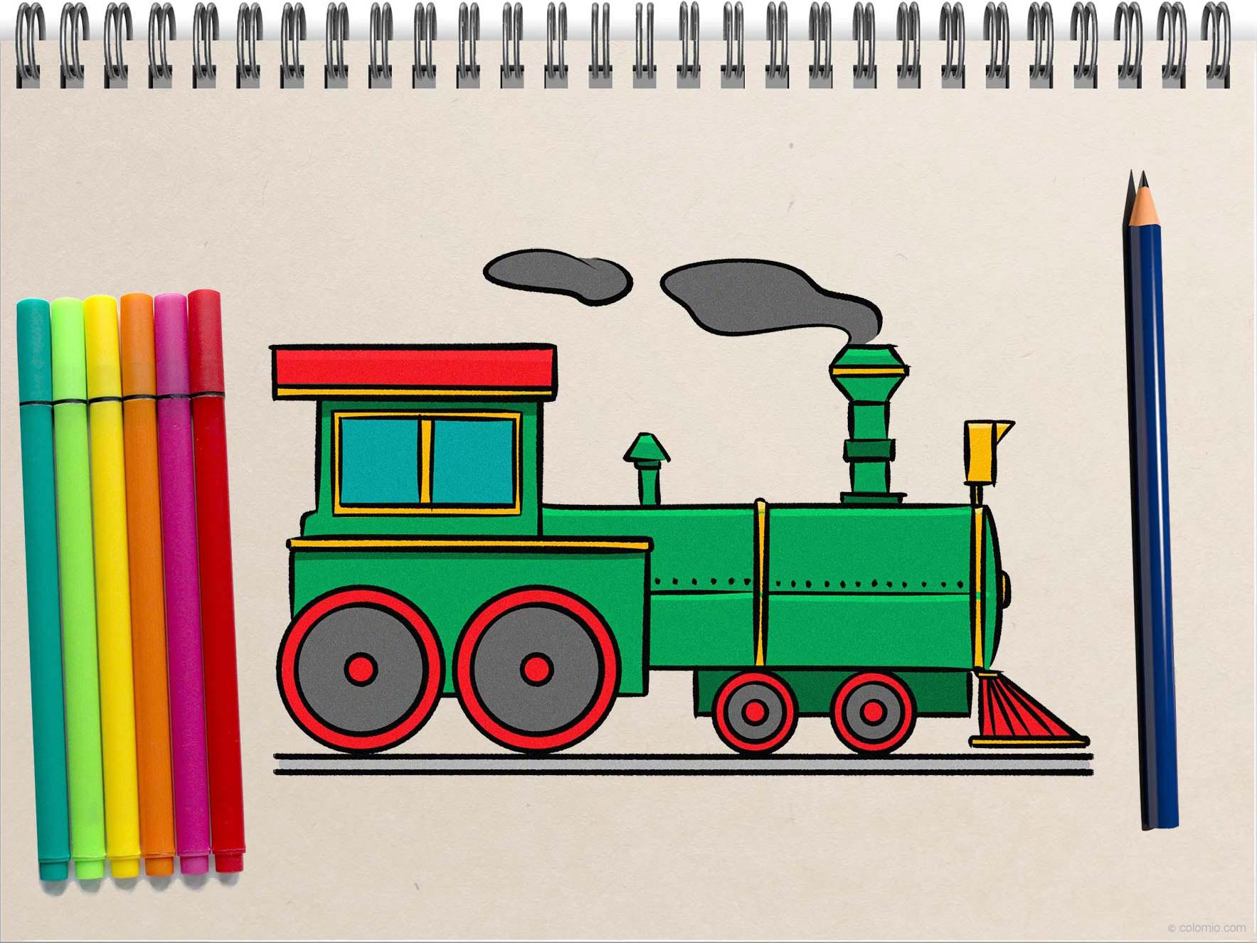 train drawing easy