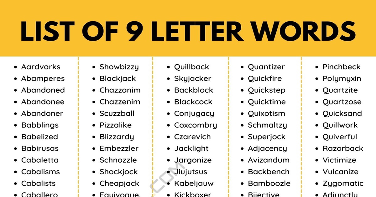 9 letter word puzzle answer