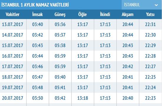 yatsı namazı saati