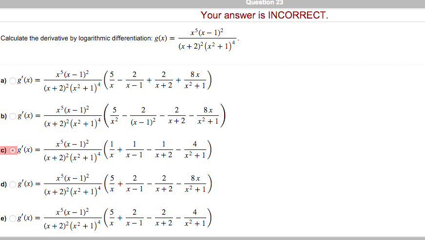 derivative of logarithm calculator