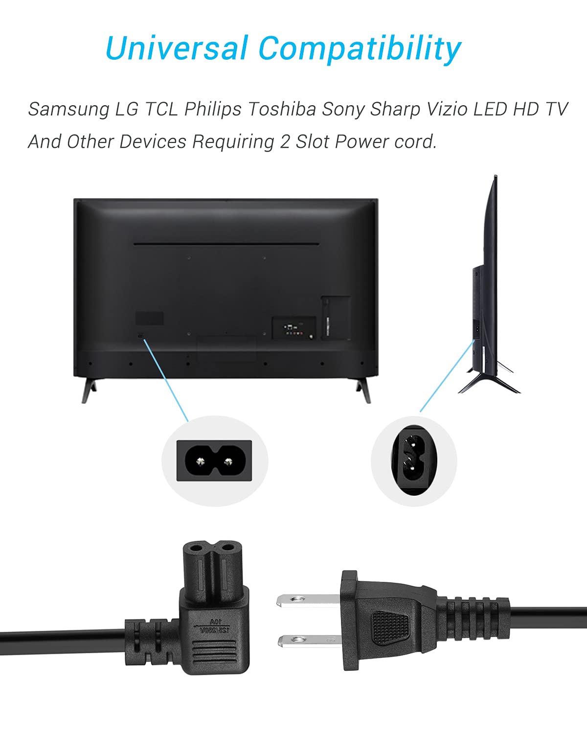 toshiba tv power cord location