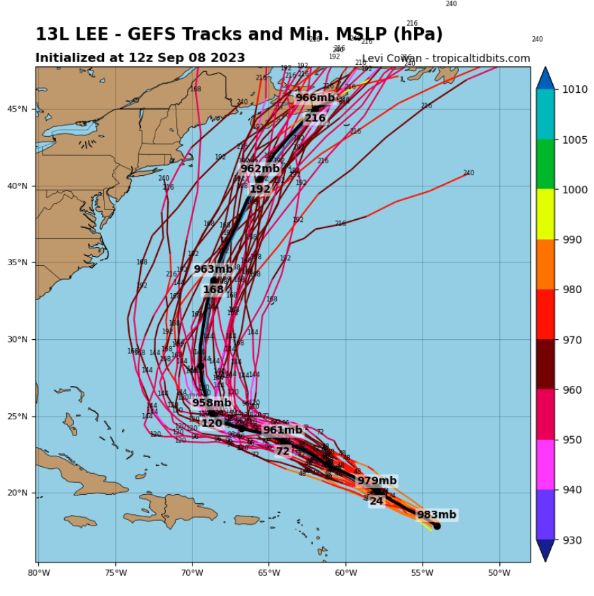 hurricane lee spaghetti model