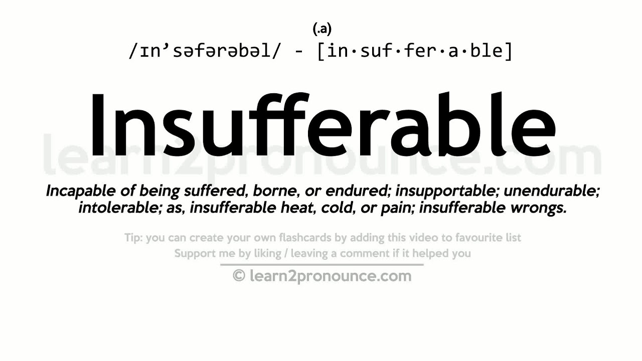 insufferable definition