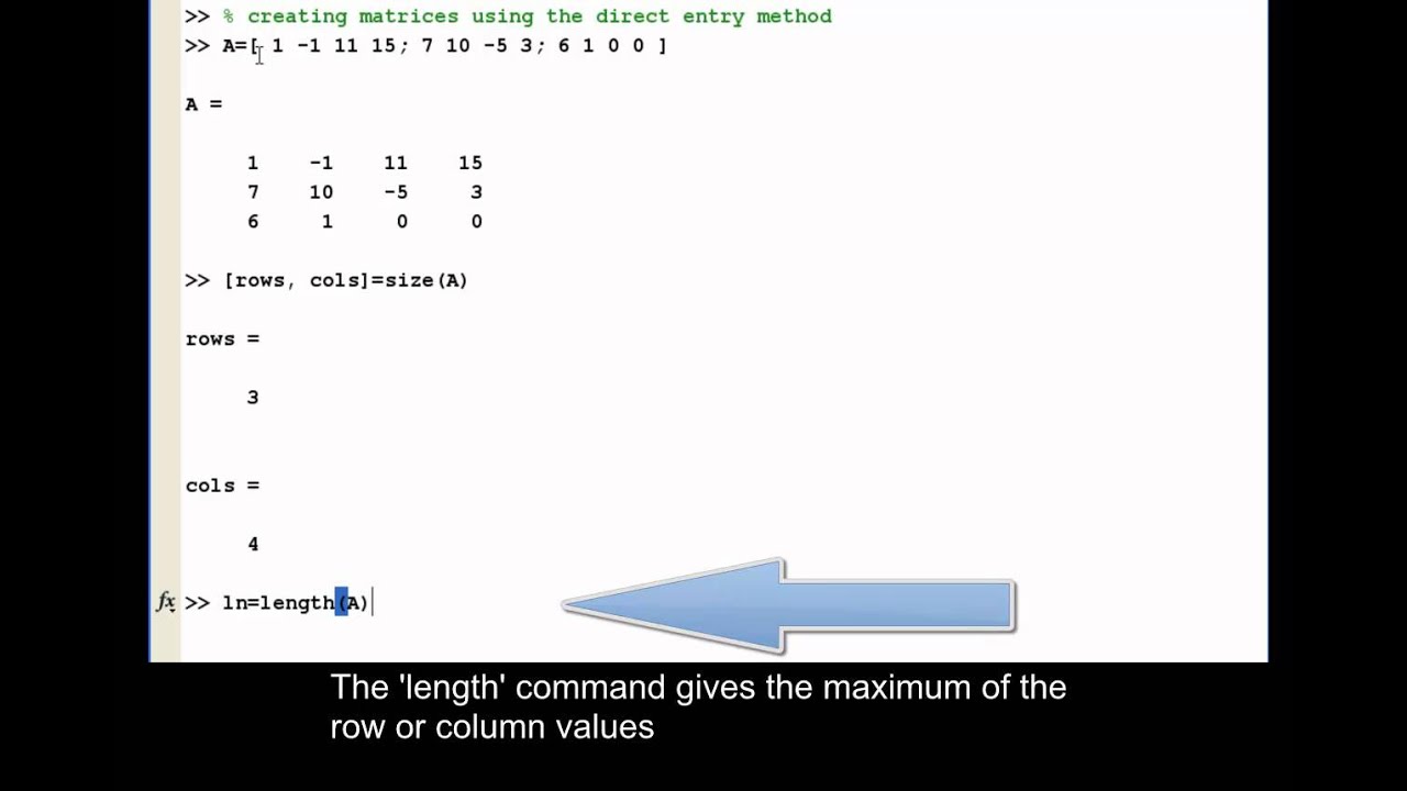 in matlab matrix