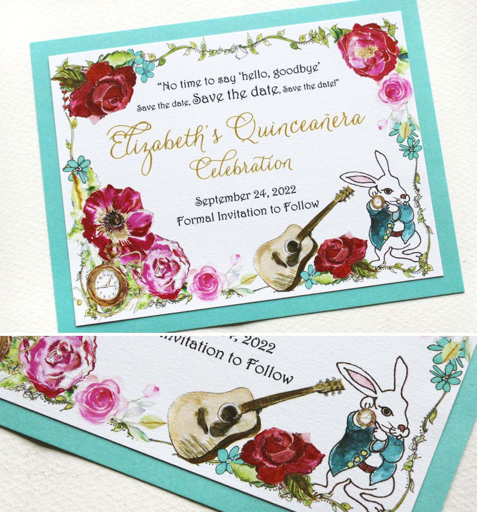 alice in wonderland quinceanera invitations