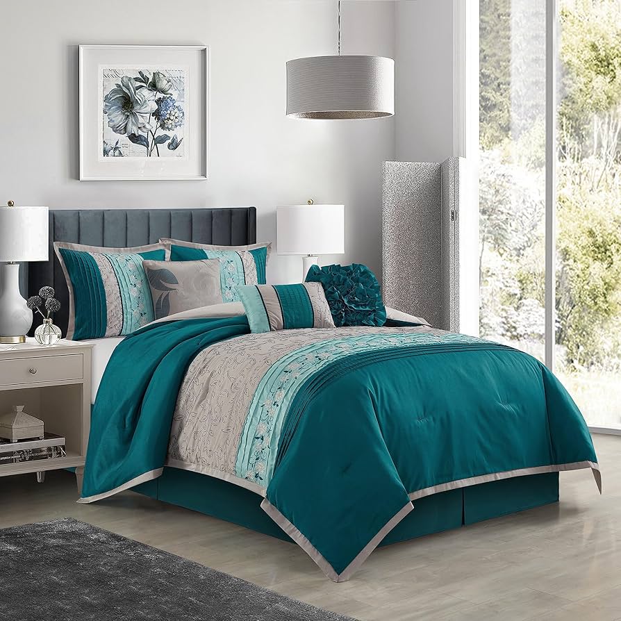 teal colored comforter sets