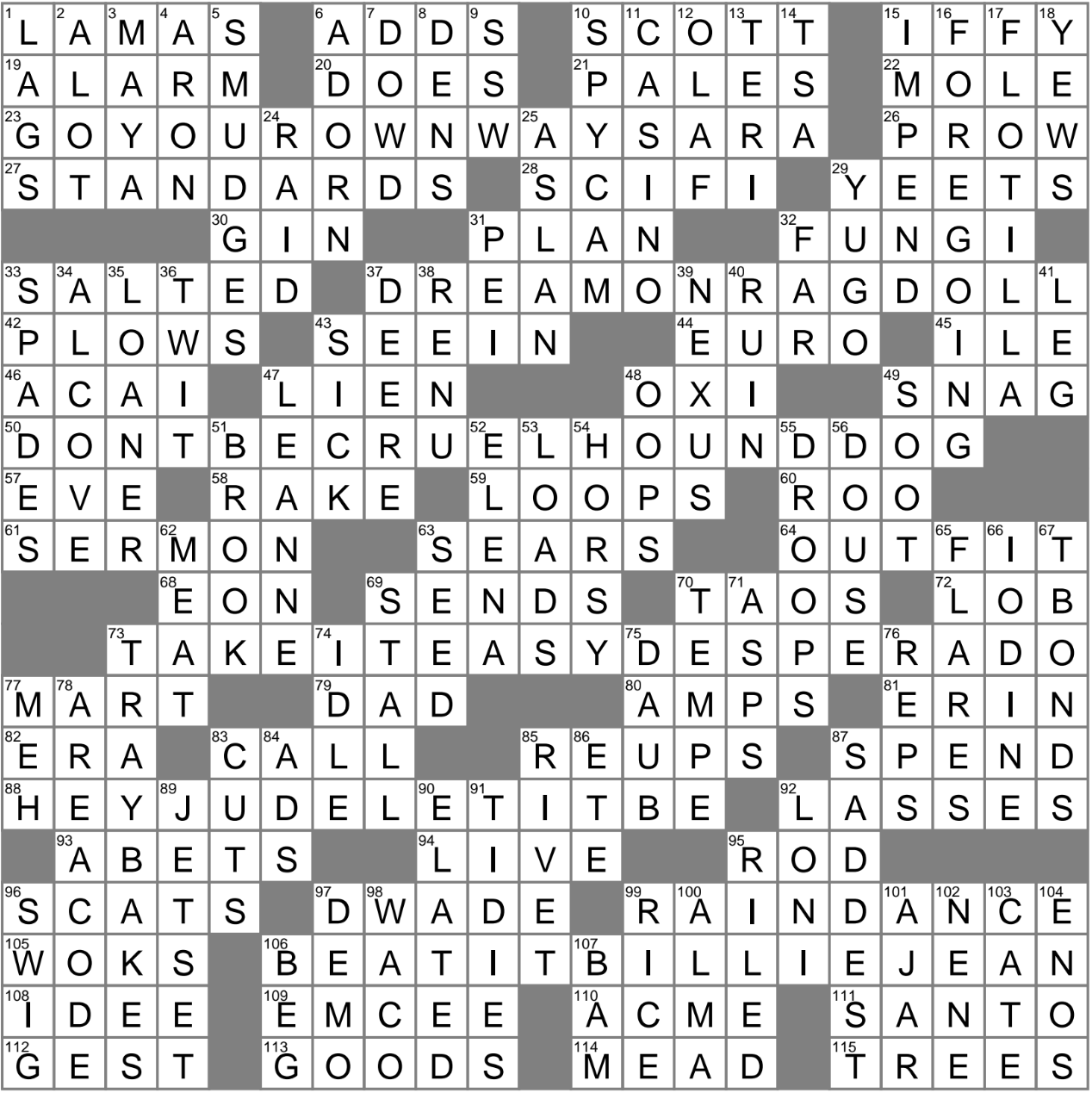 la crossword puzzle