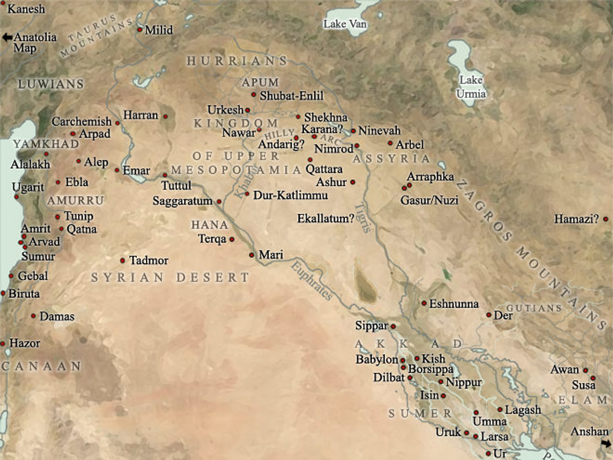 mesopotamia map location