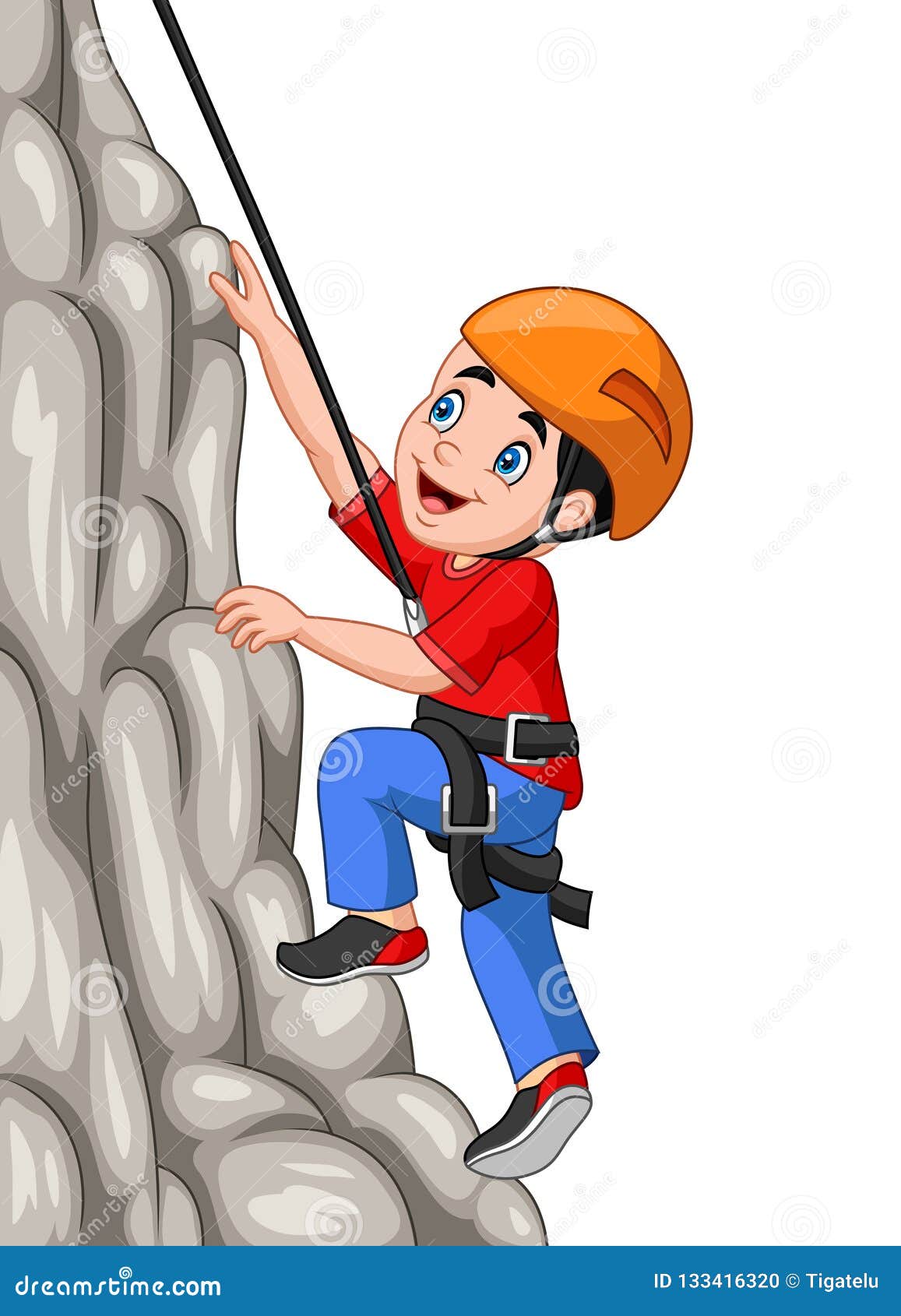 cartoon rock climbing