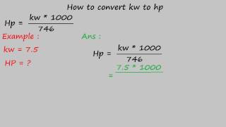 1 kw to hp