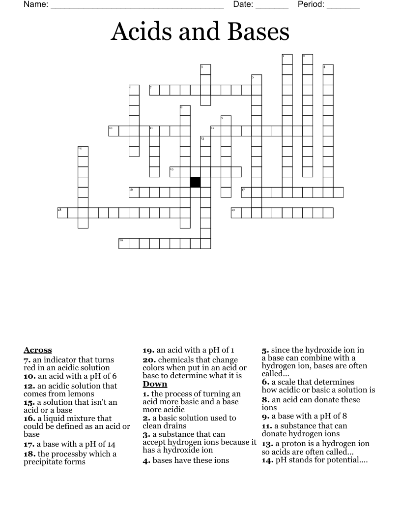 essential acid type crossword