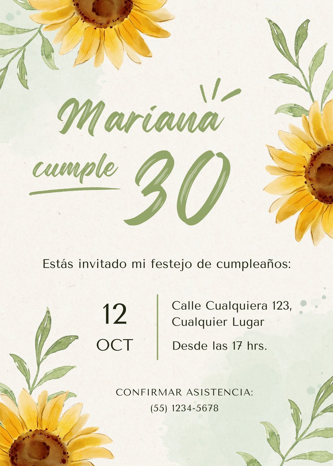 fondos para invitaciones de girasoles