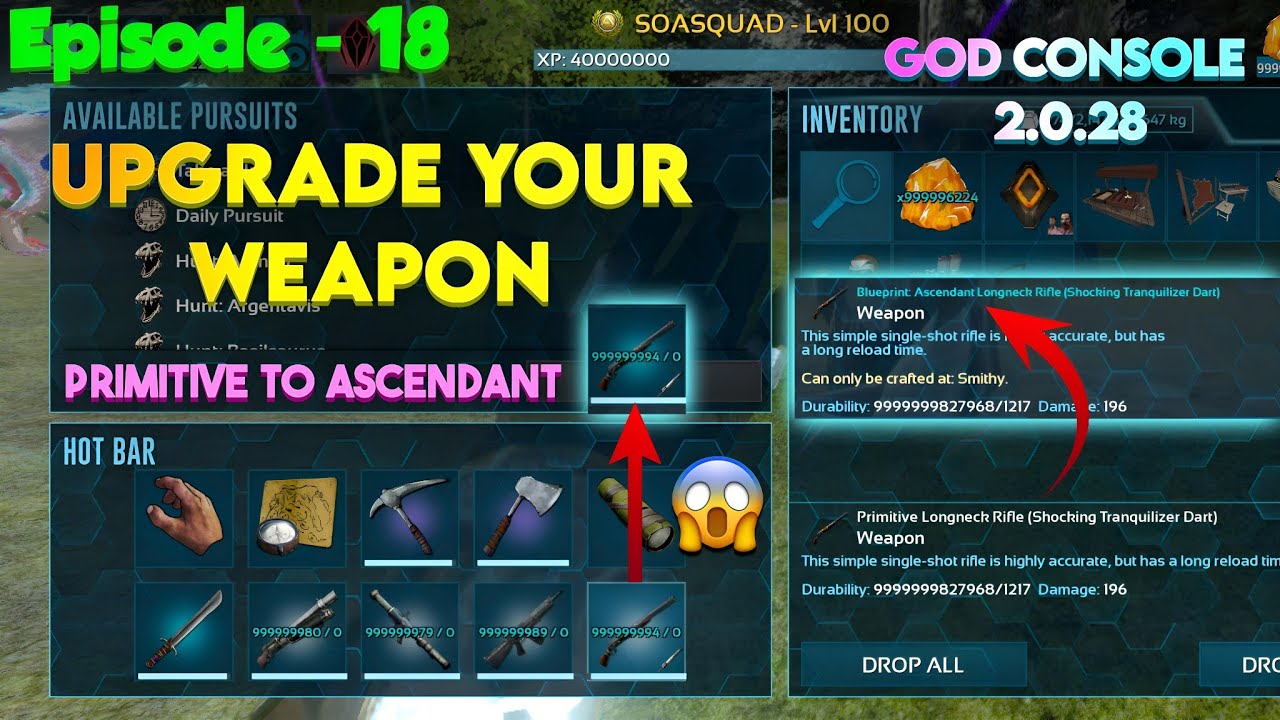 ark survival evolved how to upgrade weapons