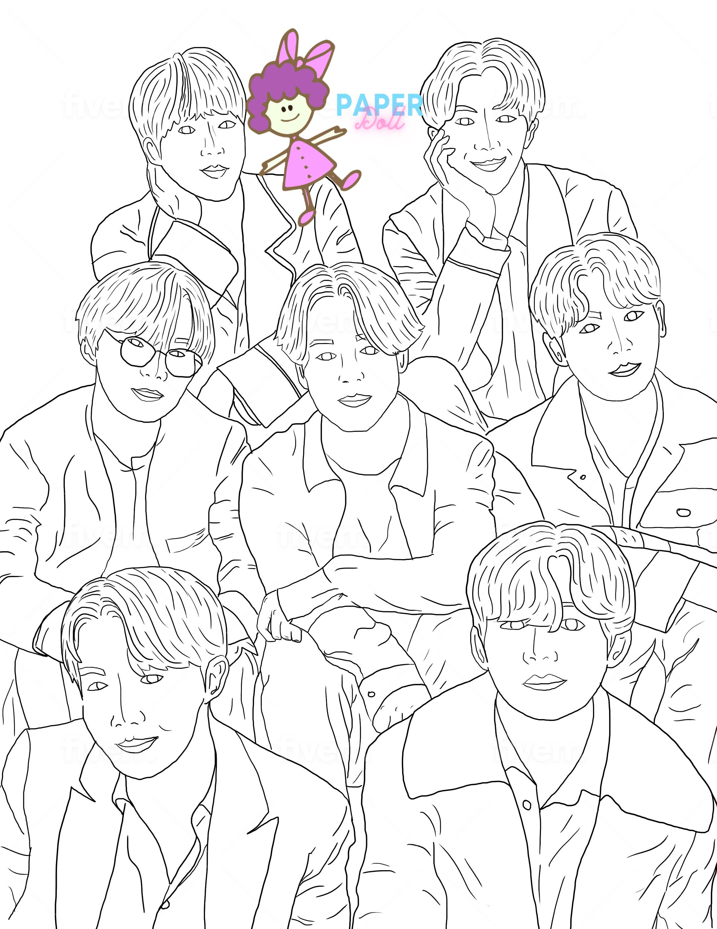 bts coloring pages