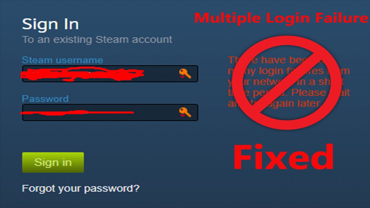 steam too many login failures