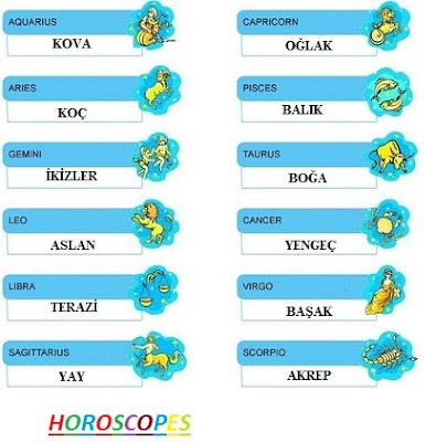 burçlar ingilizce