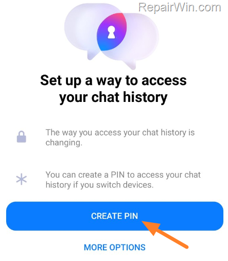 facebook messenger asking for pin