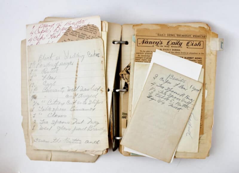 antique recipe book