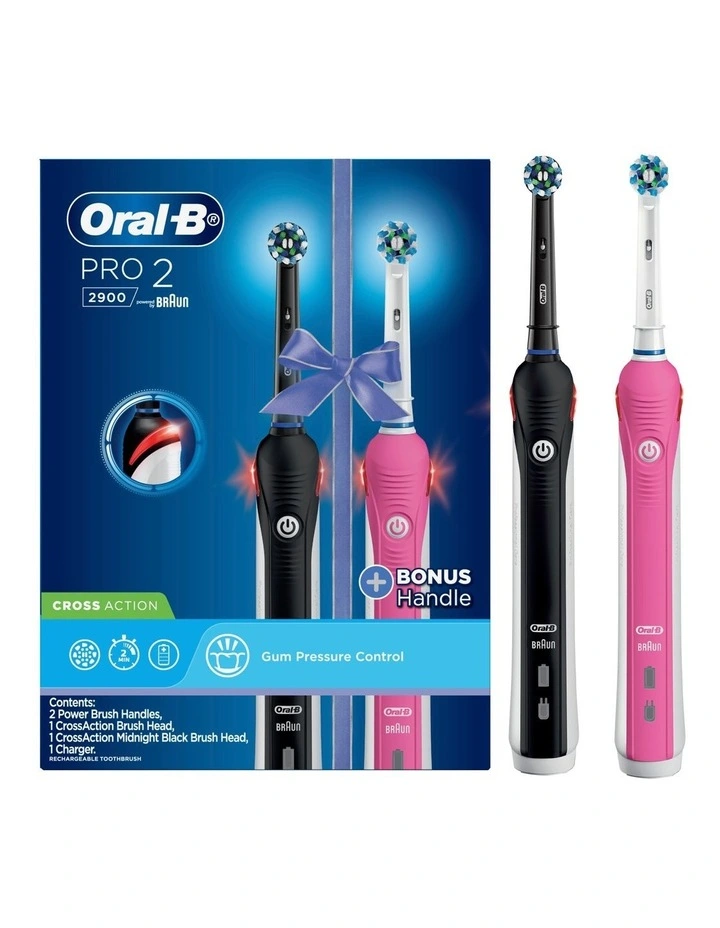 oral b power toothbrush pro 2 dual handle pack