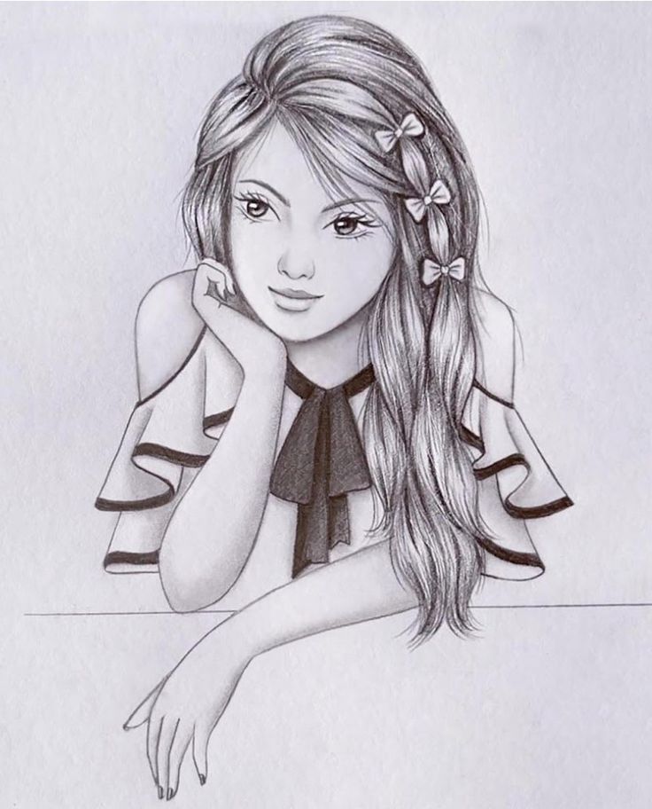 girl pencil sketch drawing