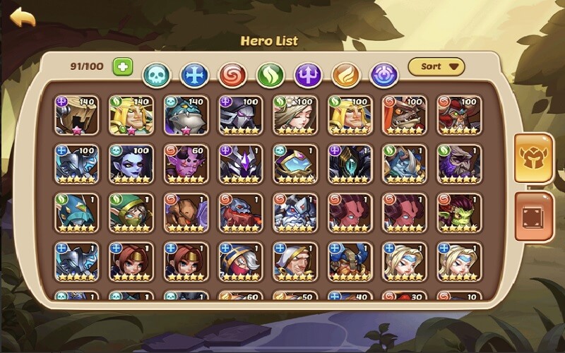 idle heroes best heroes