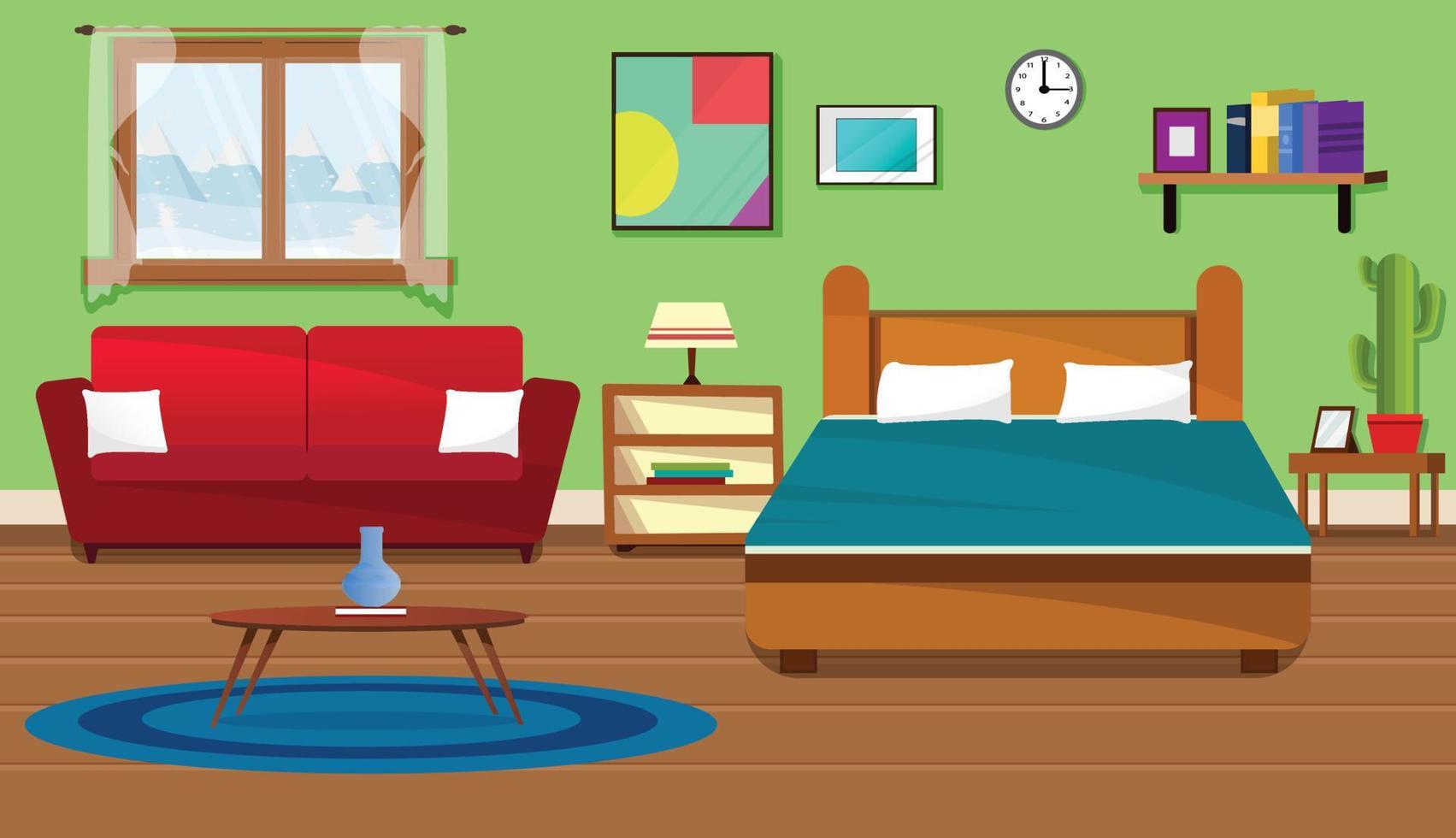 bedroom cartoon background