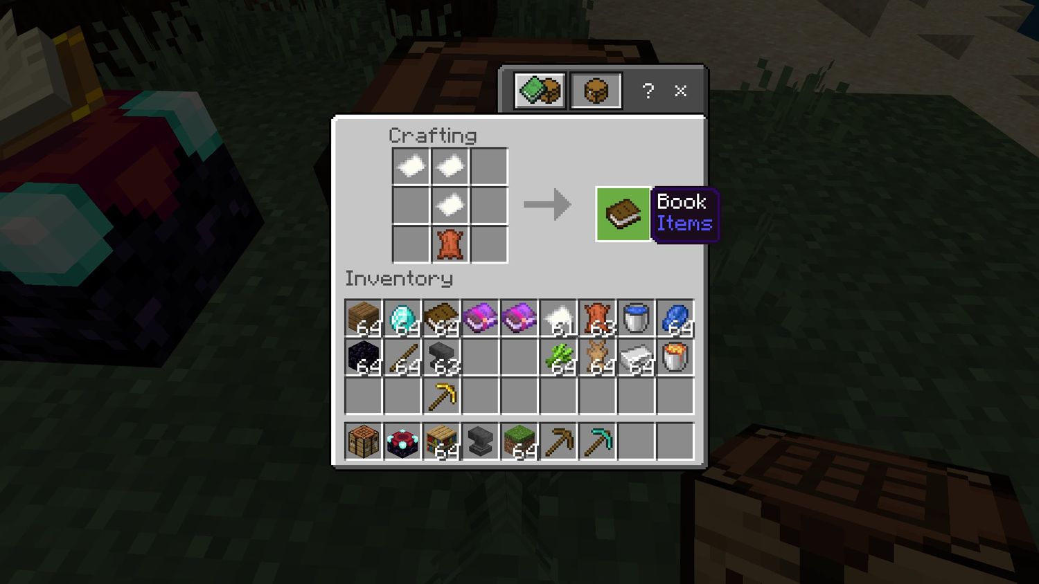 crafting recipe for enchantment table