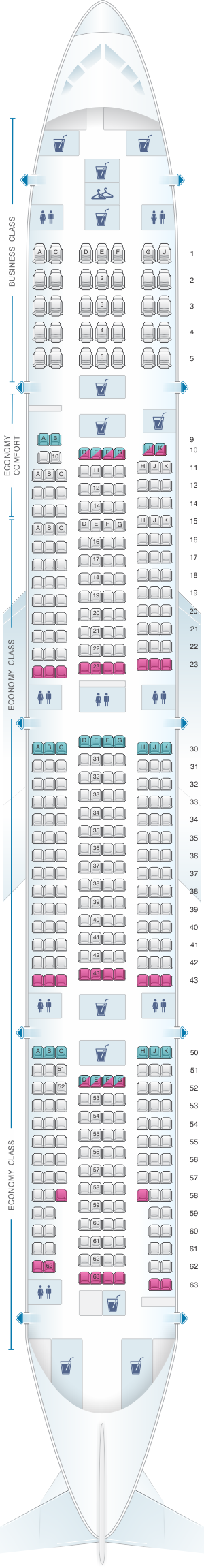 klm boeing 777-300 seat map