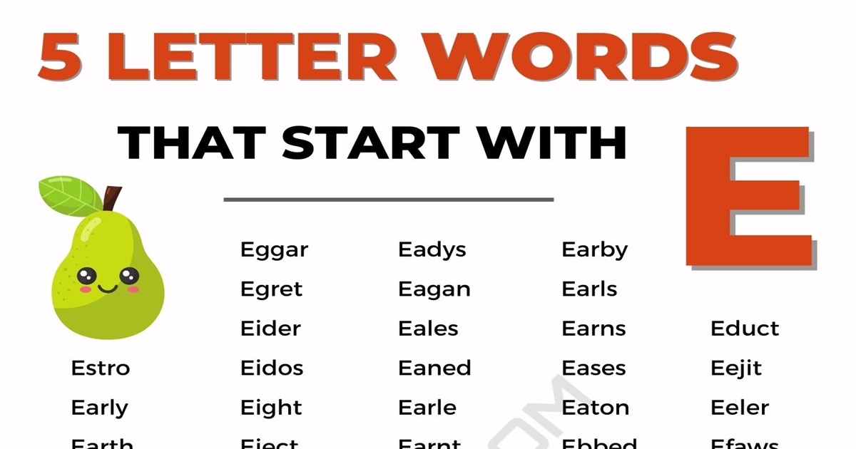 5 letter words that start with e