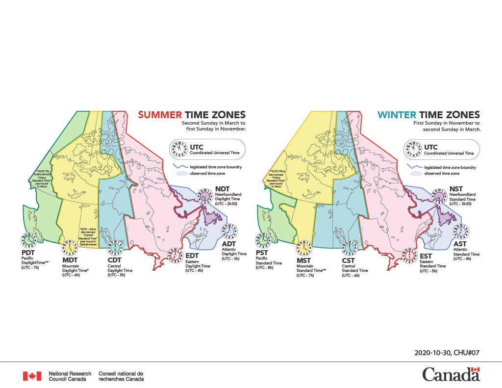 canada time zone map