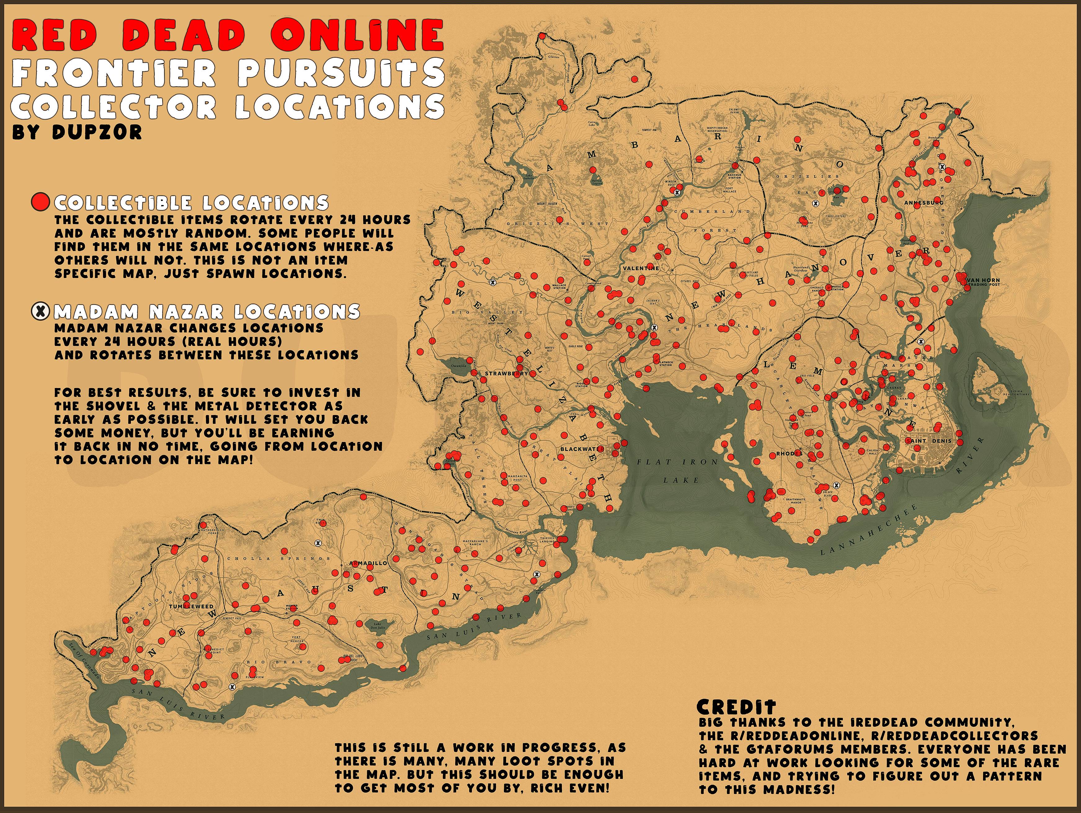 rdr2 collectors map