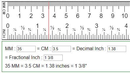 32cm into inches