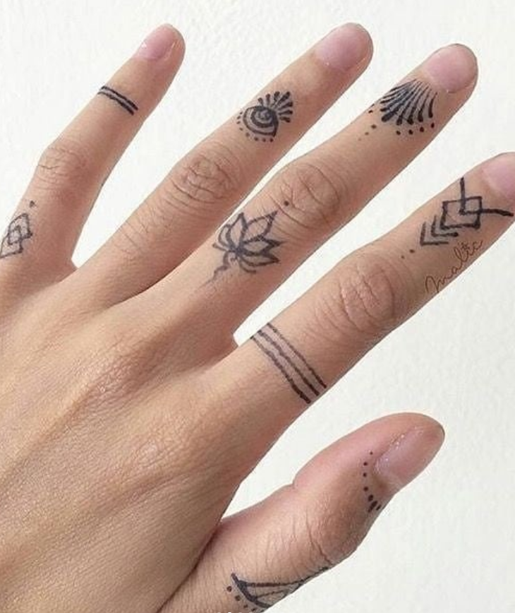 small finger tattoos