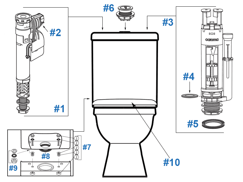 stylus toilet parts