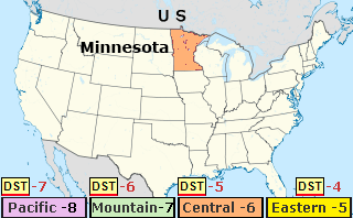 minnesota is in which time zone