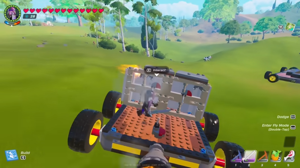 how to steer lego fortnite car