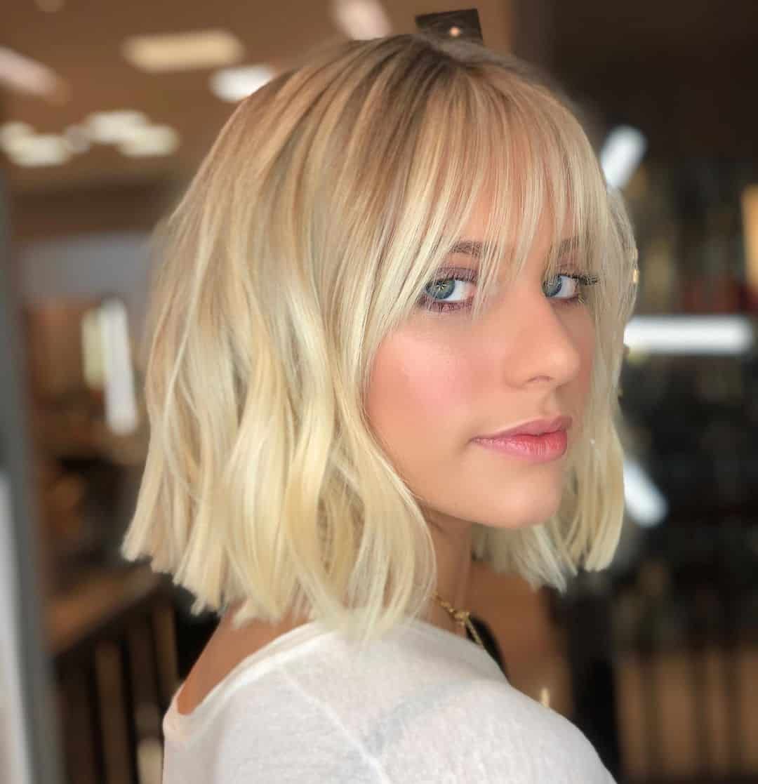 mid length bob with fringe