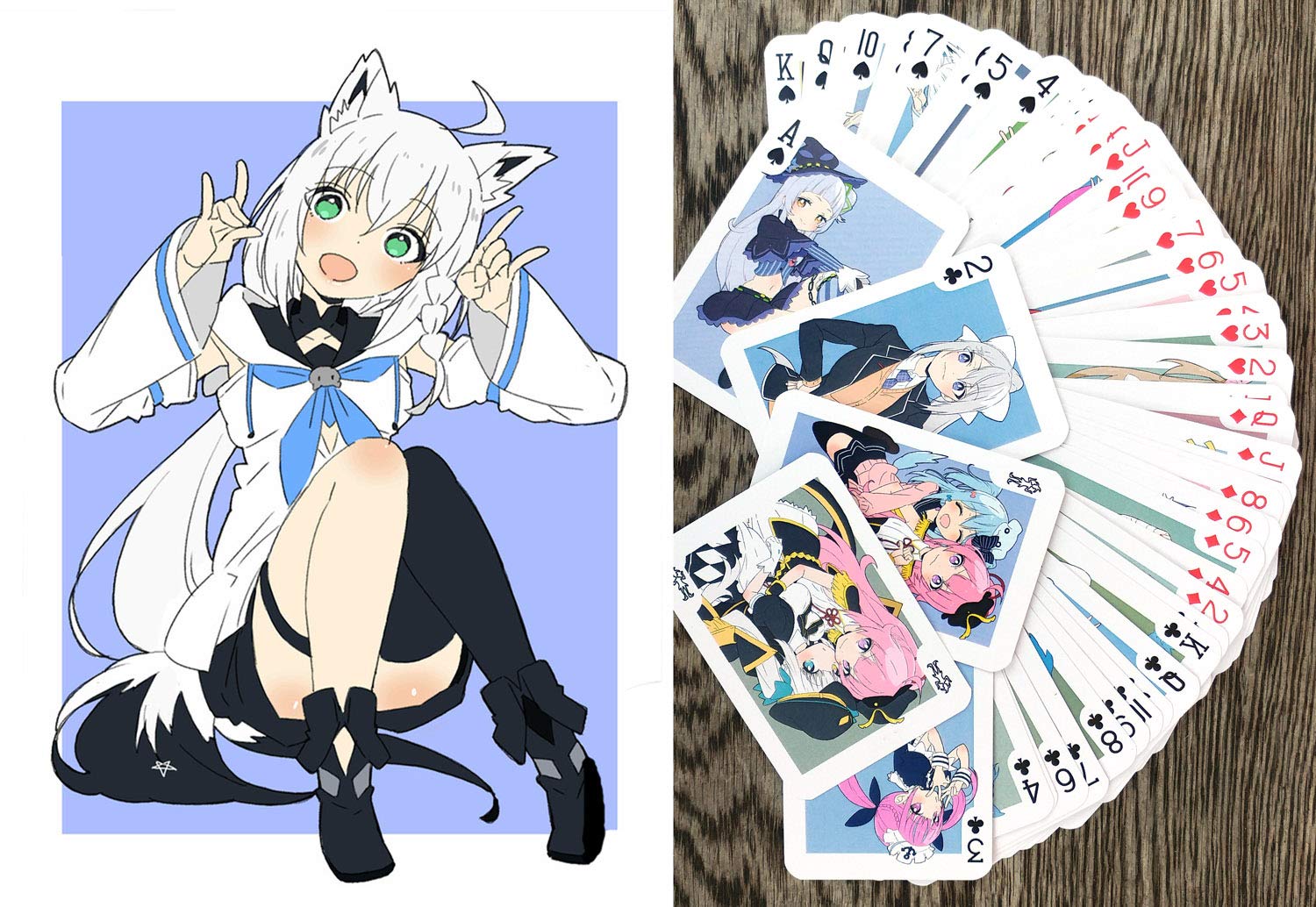 anime girl playing cards