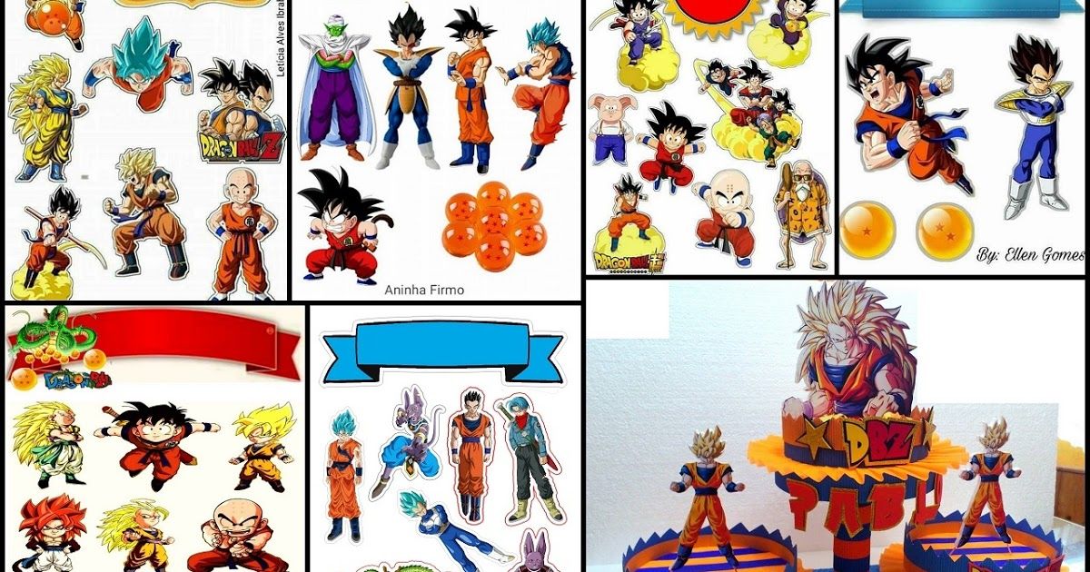 topper de dragon ball z para imprimir