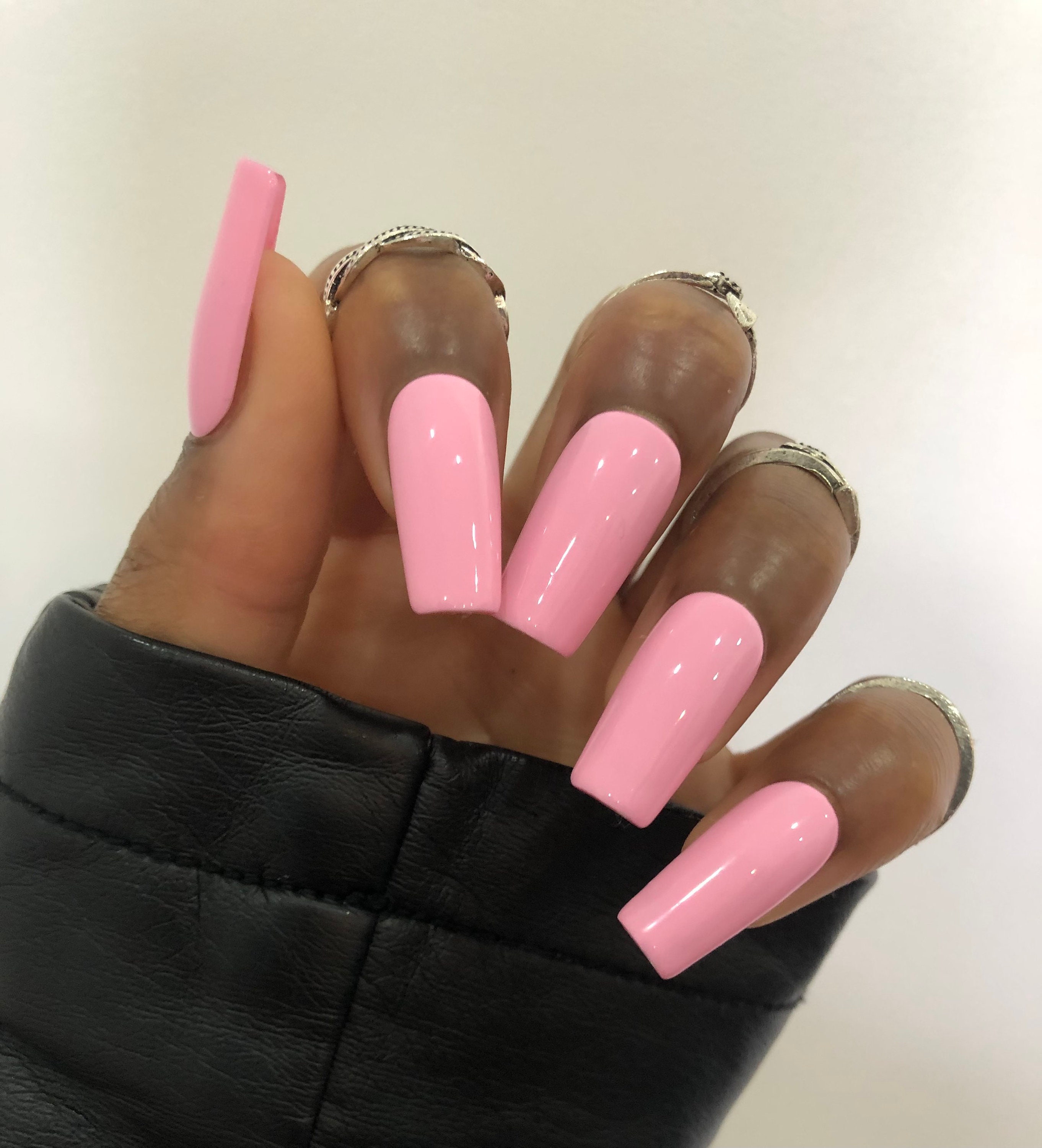 pink acrylic nails