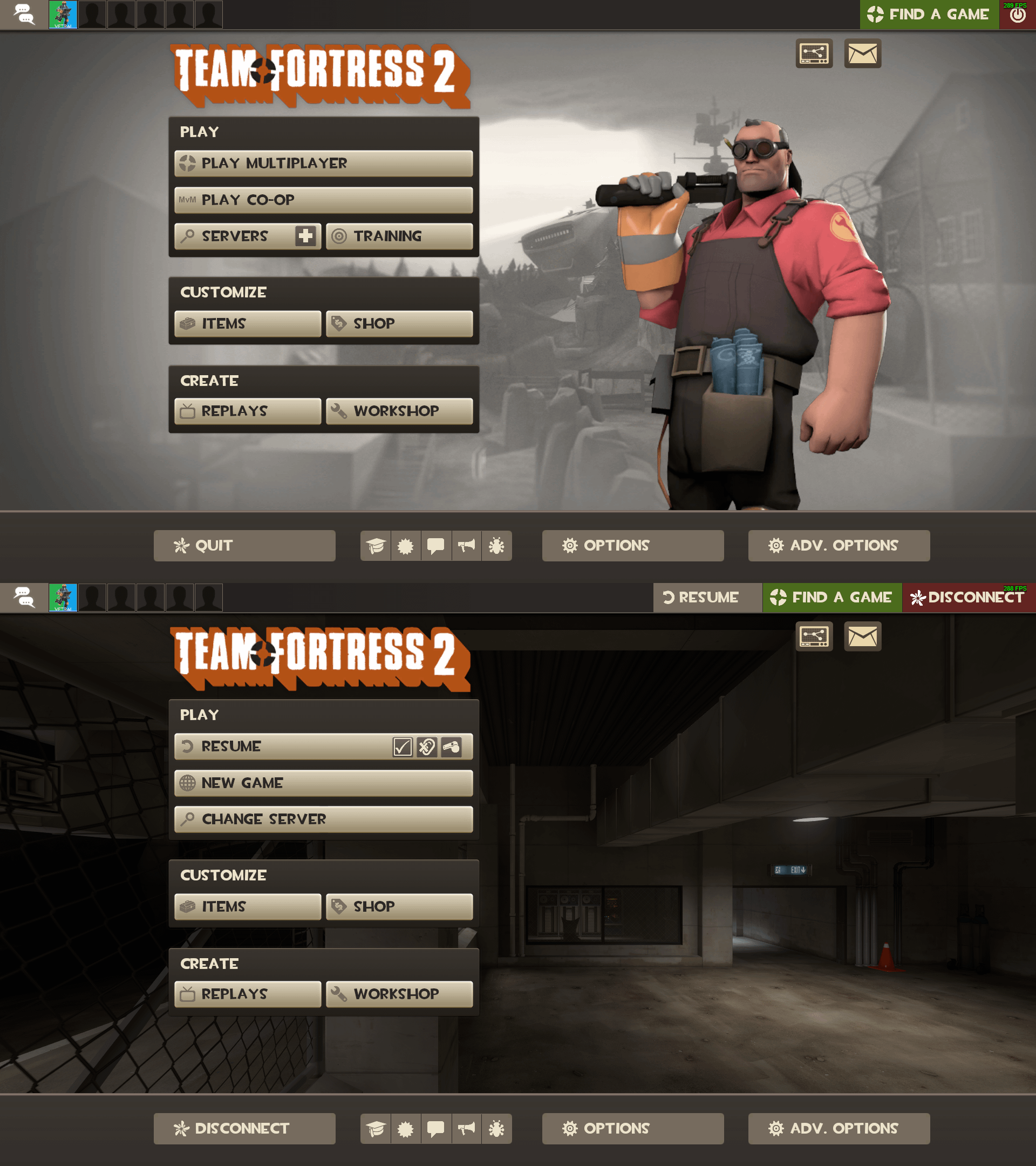 old tf2 menu