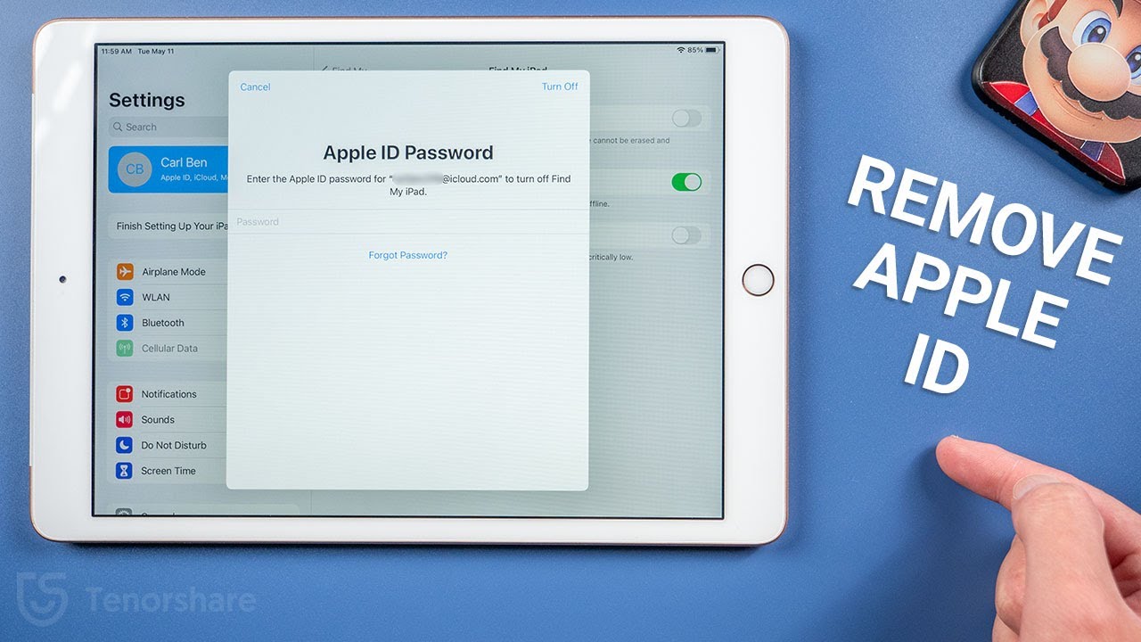 how to remove apple id from ipad