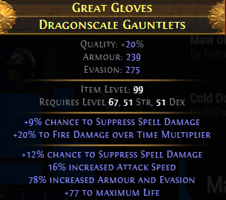 gloves path of exile