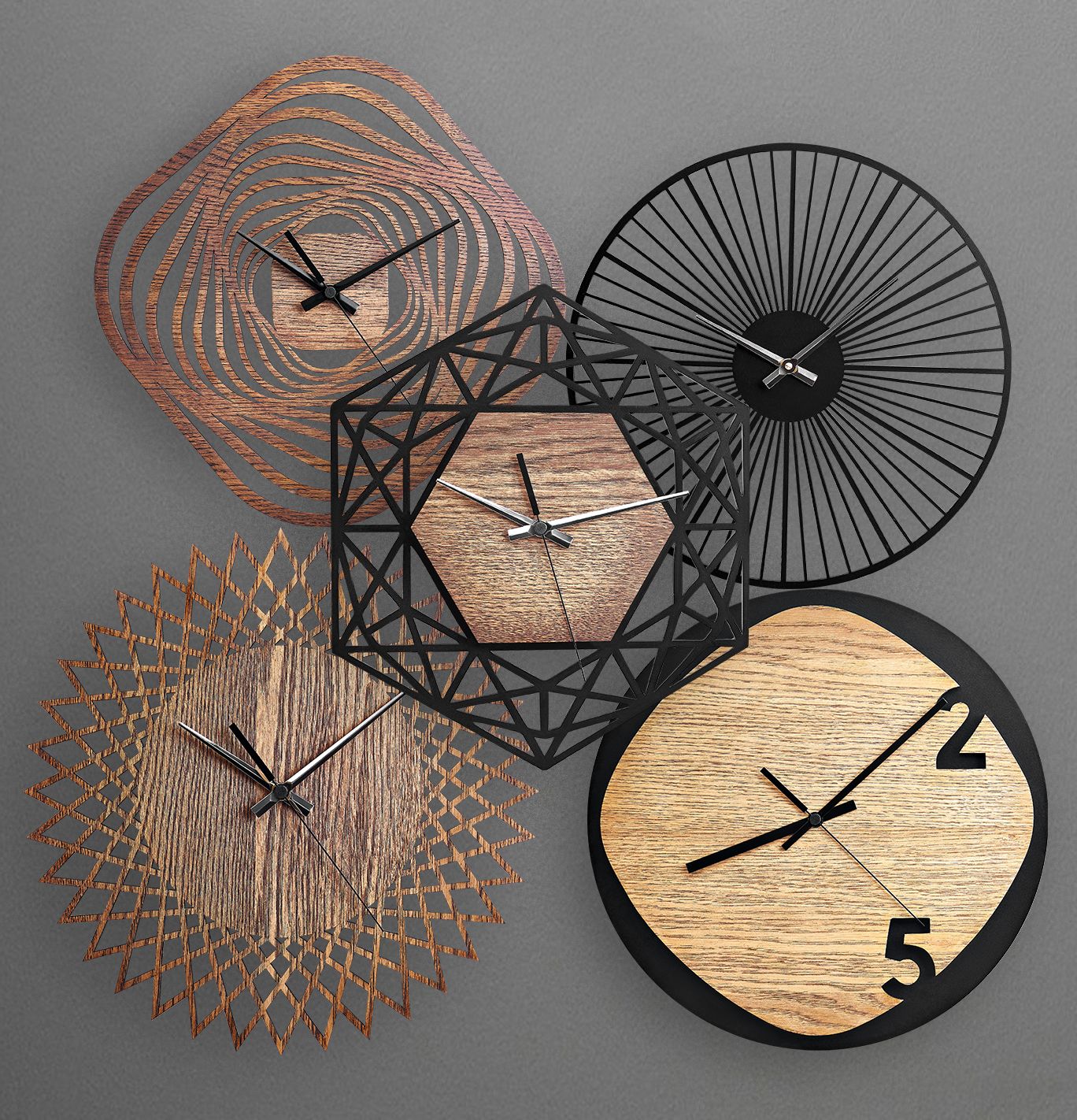 designer wooden wall clock