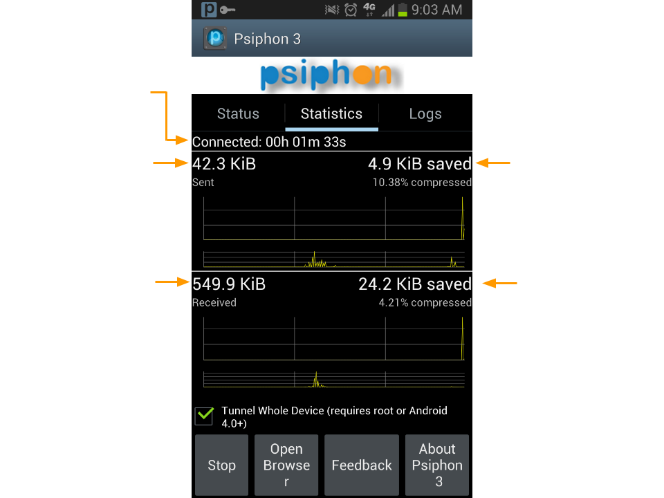 how to use psiphon on android