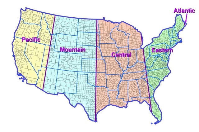 central time zone vs est