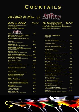 alfies cafe menu