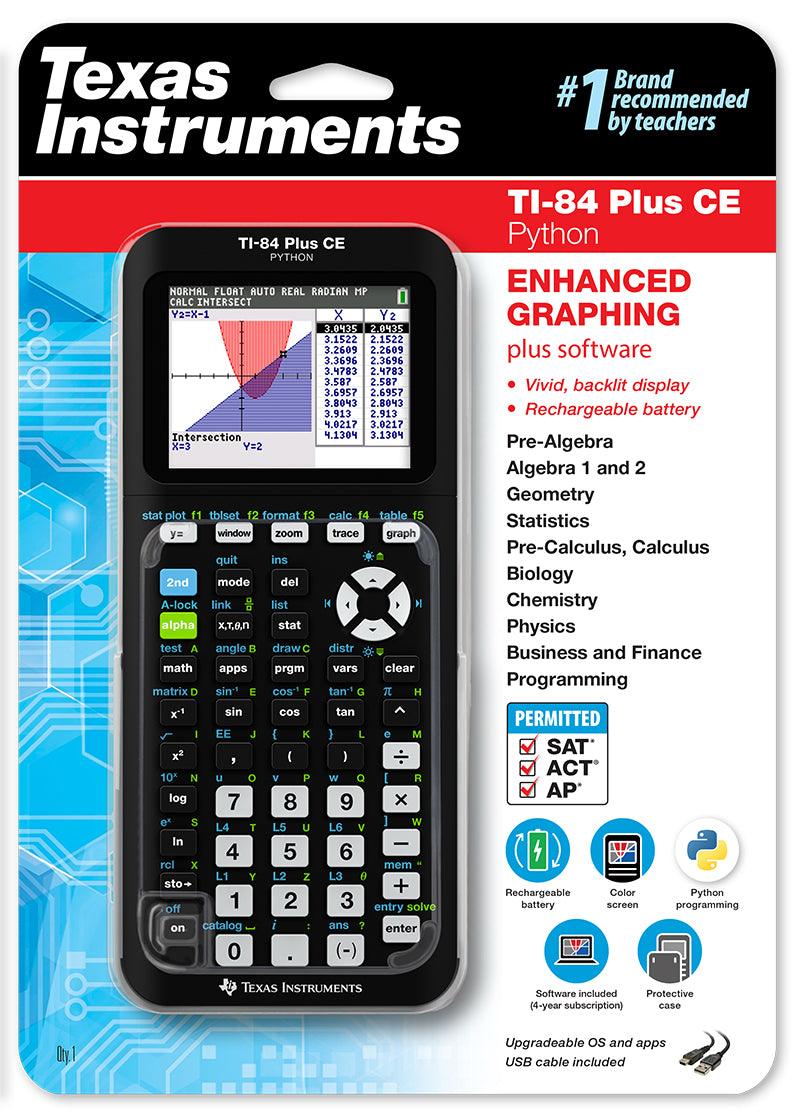 texas instruments ti-84 plus ce graphing calculator.