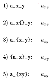 overleaf subscript