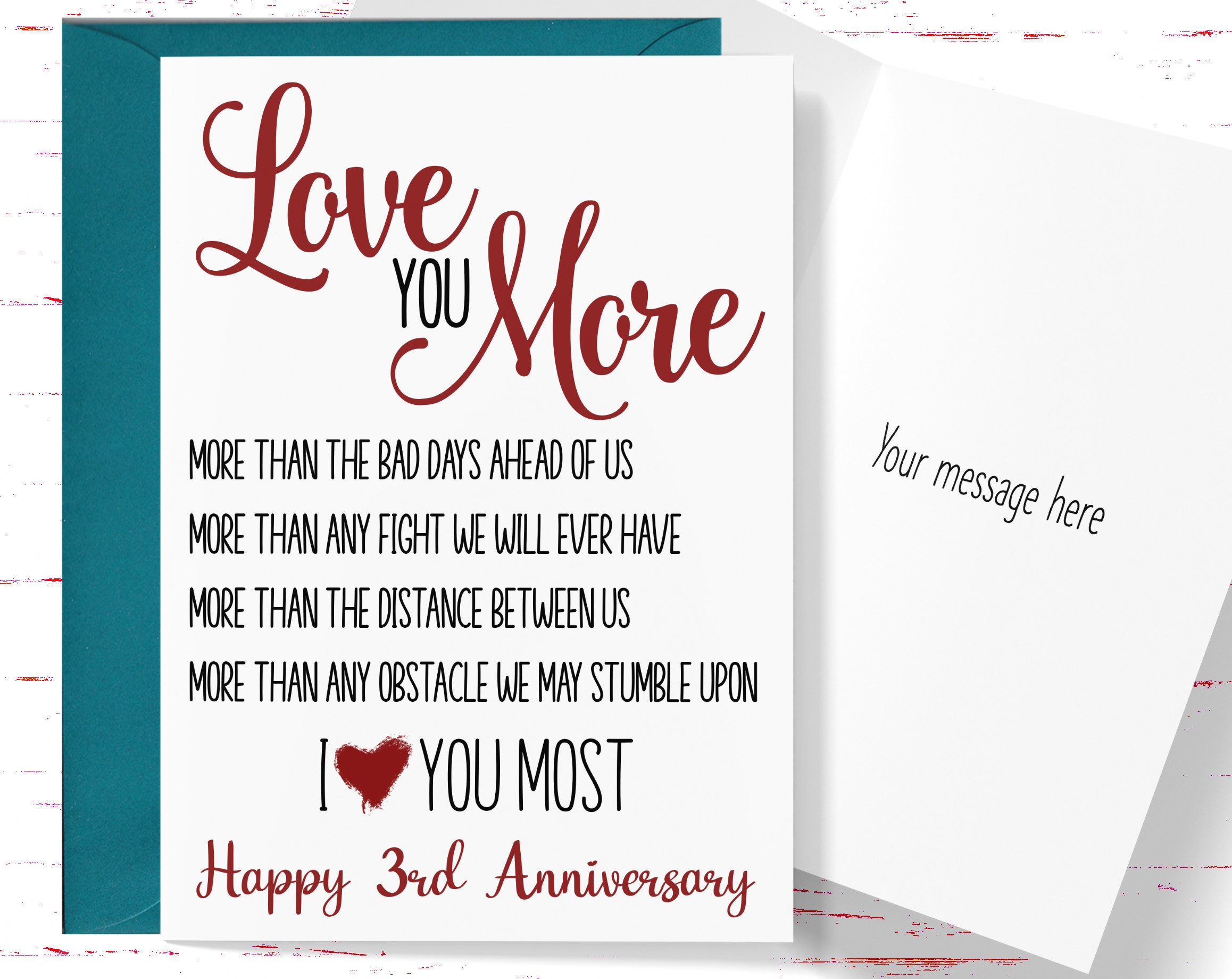 3 year anniversary card